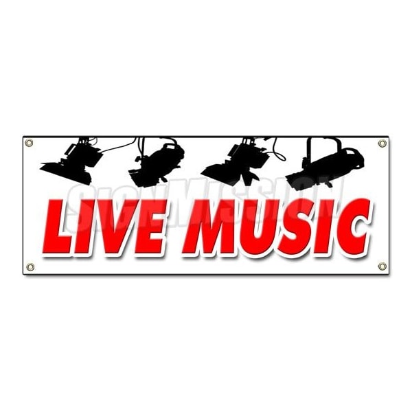 Signmission LIVE MUSIC BANNER SIGN band trio rock and roll swing no cover cocktails B-Live Music - main